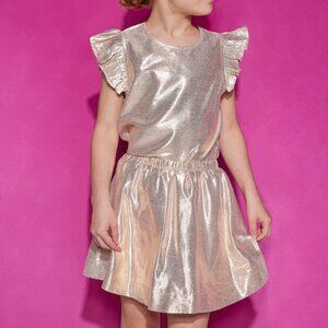Bisby Gold Metallic Skort and Tank NWT